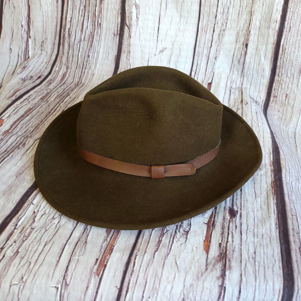 Vintage 80s Wool Felt Hat Dorfman Pacific Brown Outdoor